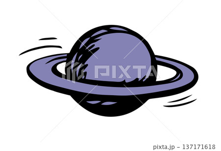 Vector drawing. Big planet in the sky Vector drawing. Big planet in the sky 137171618