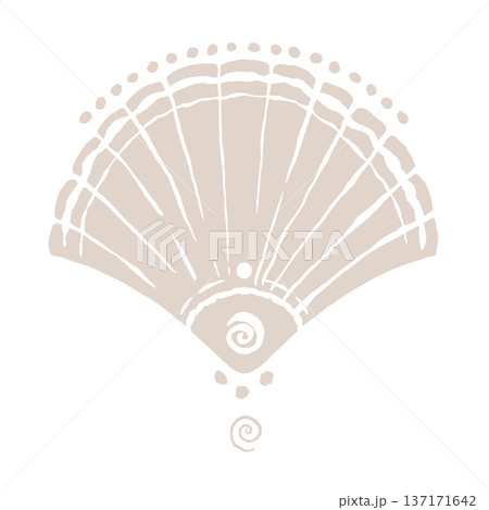 Hand drawn seashell vector illustration. Scallop seashell clipart 137171642