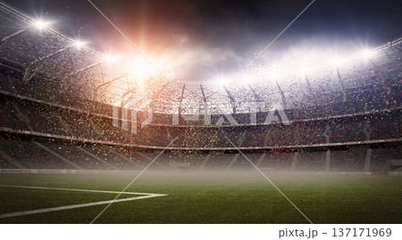 Soccer stadium at night 137171969