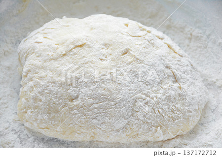 dough for baking, close up 137172712