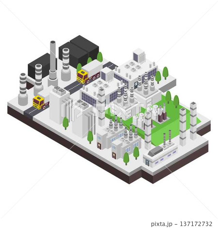 Isometric coal power plant 137172732