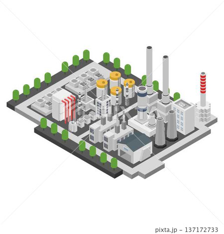 Isometric industrial complex 137172733