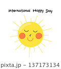 International happy day illustration with happy smiling sun 137173134