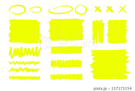 Vector set of highlighter marker strokes 137173154