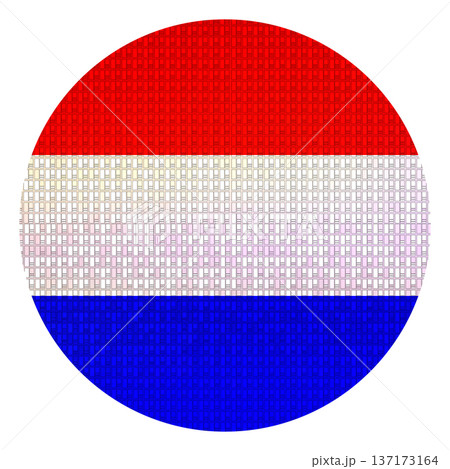 Semiconductor silicon wafer with Netherlands flag pattern illustrating Dutch technology leadership in advanced chip manufacturing equipment and photolithography systems 137173164
