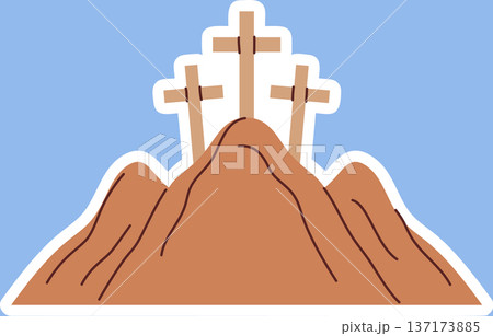Biblical Mount Golgotha sticker design Biblical Mount Golgotha sticker design 137173885