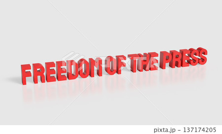 Freedom of the Press Concept Text on Gray Background 3d render. 137174205