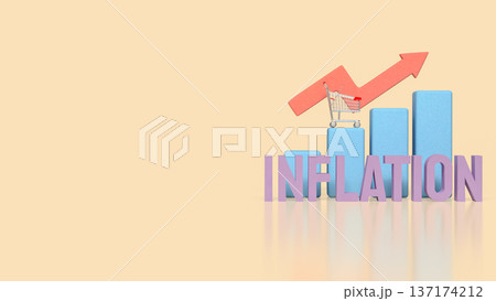 Inflation Growth and Rising Consumer Price Concept 3d render. 137174212