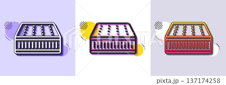 Mattress line icon. Halftone dotted pattern. Gradient icon with grain shadow. Orthopedic pad sign. Breathable sleep bed symbol. Line mattress icon. Various designs. Vector Mattress line icon. Halftone dotted pattern. Gradient icon with grain shadow. Orthopedic pad sign. Breathable sleep bed symbol. Line mattress icon. Various designs. Vector 137174258