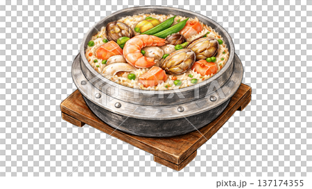 海鮮什錦飯插圖 137174355
