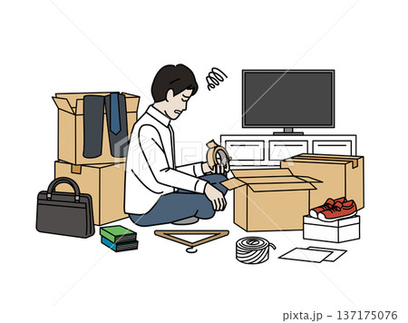 引越し作業が終わらない男性のイラスト 引越し作業が終わらない男性のイラスト 137175076
