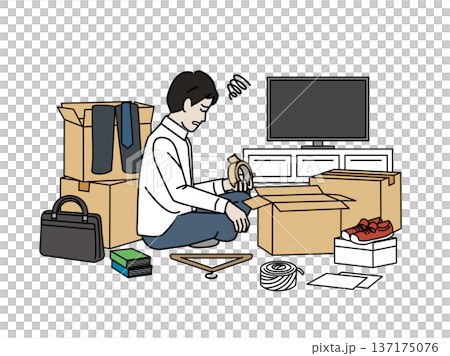 引越し作業が終わらない男性のイラスト 引越し作業が終わらない男性のイラスト 137175076