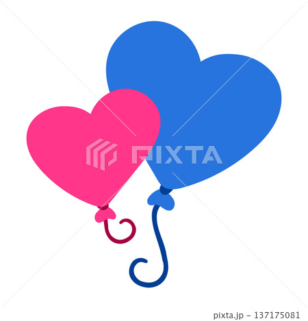 Hearts shaped balloons for romantic designs. 137175081