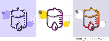 Medicine drop counter line icon. Halftone dotted pattern. Gradient icon with grain shadow. Medical equipment sign. Line drop counter icon. Various designs. Vector Medicine drop counter line icon. Halftone dotted pattern. Gradient icon with grain shadow. Medical equipment sign. Line drop counter icon. Various designs. Vector 137175266