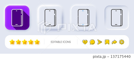 Phone line icon. Neumorphic, Flat shadow, 3d buttons. Smartphone or Cellphone sign. Mobile accessories symbol. Line phone icon. Social media icons. Vector Phone line icon. Neumorphic, Flat shadow, 3d buttons. Smartphone or Cellphone sign. Mobile accessories symbol. Line phone icon. Social media icons. Vector 137175440