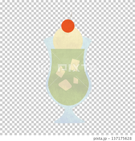 水彩風 メロンクリームソーダのイラスト 透過PNG アイコン 水彩風 メロンクリームソーダのイラスト 透過PNG アイコン 137175628