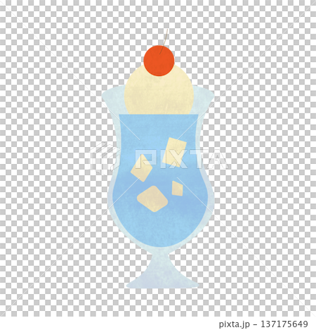 水彩風 ブルーハワイ クリームソーダのイラスト 透過PNG アイコン 水彩風 ブルーハワイ クリームソーダのイラスト 透過PNG アイコン 137175649