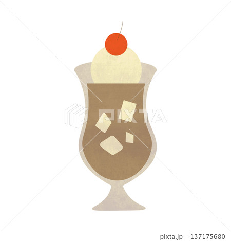水彩風 コーヒーフロートのイラスト 透過PNG アイコン 水彩風 コーヒーフロートのイラスト 透過PNG アイコン 137175680