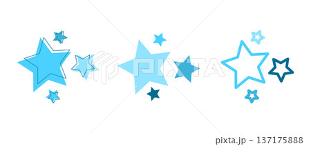 Blue star icons set. Simple stars in flat style. Vector illustration Blue star icons set. Simple stars in flat style. Vector illustration 137175888