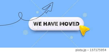 We have moved search bar. Share plane line icon. We have moved. Move new address sign. Place relocate symbol. Search button with 3d cursor. Vector We have moved search bar. Share plane line icon. We have moved. Move new address sign. Place relocate symbol. Search button with 3d cursor. Vector 137175954