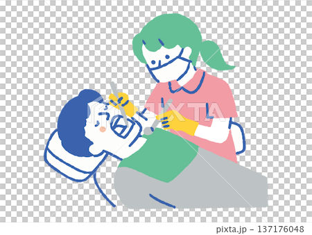 男子張開嘴接受牙科治療(彩色) 男子張開嘴接受牙科治療(彩色) 137176048