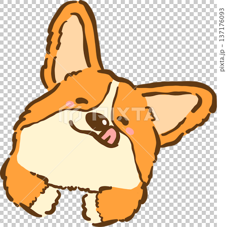 Cute Corgi dog happy face cartoon hand drawn Cute Corgi dog happy face cartoon hand drawn 137176093