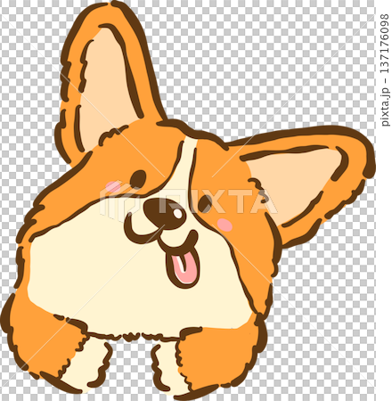 Cute Corgi dog silly face with legs cartoon hand drawn Cute Corgi dog silly face with legs cartoon hand drawn 137176098