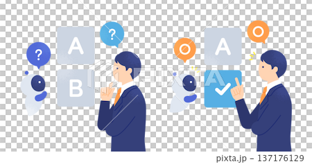 人工智慧與人類共同協作，比較選項 A 和 B，並共同決定最佳選項的一系列流程。 137176129