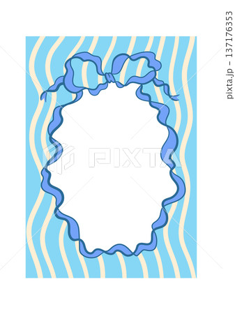 Bow and Ribbon Hand Drawn Card Frame 137176353