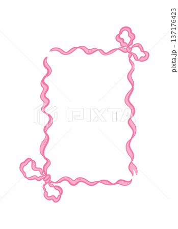 Decorative Wavy Bow and Ribbon Frame Decorative Wavy Bow and Ribbon Frame 137176423