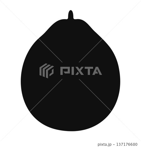 Plain Black Silhouette of a Round Fruit, Possibly an Apple Plain Black Silhouette of a Round Fruit, Possibly an Apple 137176680