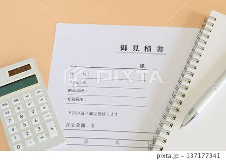 ビジネスイメージ 見積書 書類作成 ビジネスイメージ 見積書 書類作成 137177341