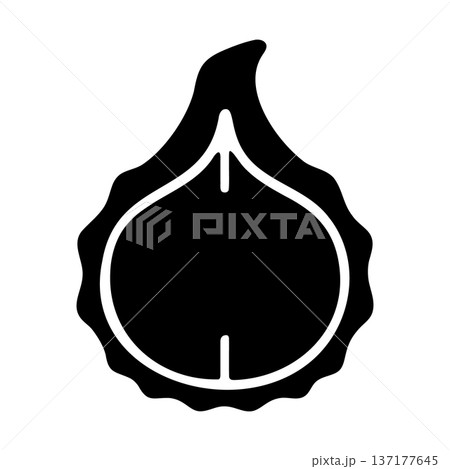 Abstract black and white icon of a chestnut or seed pod 137177645