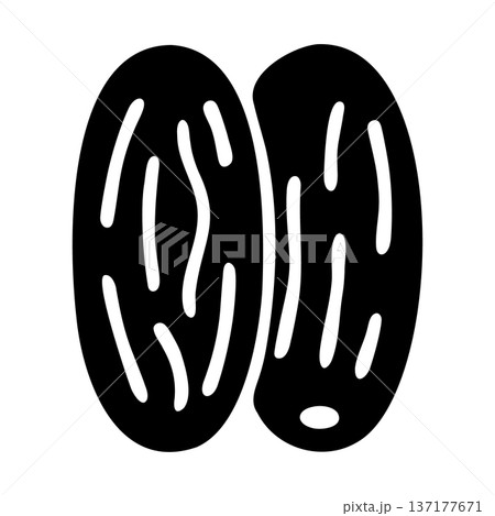 Delicious Dates Dried Fruit Healthy Snack Icon - Sweet and Natural Food Ingredient Vector 137177671