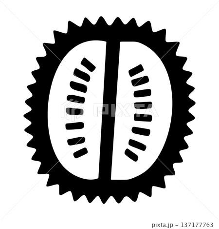 Durian Fruit Black Silhouette Icon for Exotic Asian Cuisine and Unique Food Themes Durian Fruit Black Silhouette Icon for Exotic Asian Cuisine and Unique Food Themes 137177763