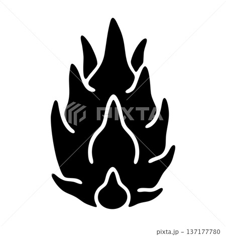 Stylized Dragon Fruit Icon. Exotic Tropical Pitaya Berry Vector Graphic. 137177780