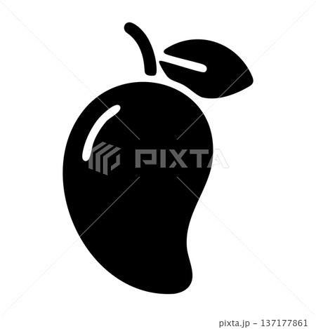 Black Mango Fruit Icon - Simple Vector Glyph for Tropical Food, Healthy Snacks, and Exotic Designs Black Mango Fruit Icon - Simple Vector Glyph for Tropical Food, Healthy Snacks, and Exotic Designs 137177861
