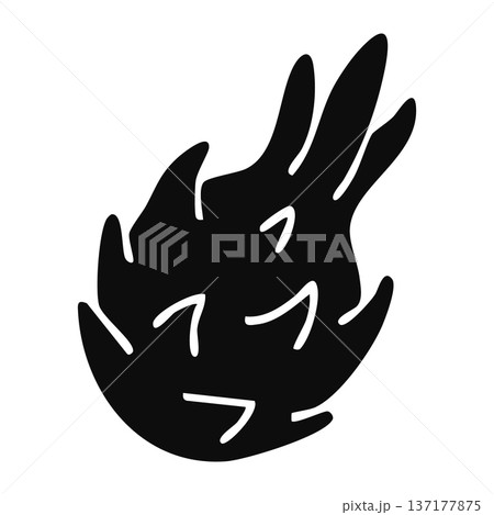 Minimal Black Dragon Fruit Icon Silhouette for Exotic Tropical Wellness Design Minimal Black Dragon Fruit Icon Silhouette for Exotic Tropical Wellness Design 137177875