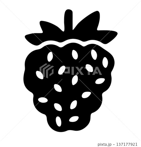 Classic Strawberry Glyph Icon with Seeds - Delicious Fruit Vector Classic Strawberry Glyph Icon with Seeds - Delicious Fruit Vector 137177921