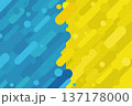 背景素材 黄色 青色 対決 ツートン 2色 対比 幾何学的なドットとストライプ背景 バック 137178000