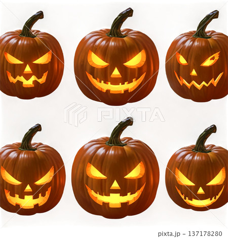 ハロウィン、かぼちゃ、仮装、ホラー、ジャックオーランタン、透過、ハロウィン小物、黒猫、コウモリ 137178280