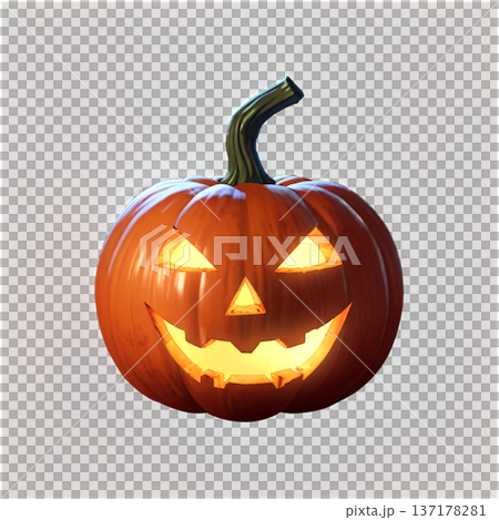 ハロウィン、かぼちゃ、仮装、ホラー、ジャックオーランタン、透過、ハロウィン小物、黒猫、コウモリ 137178281