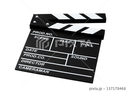 透明背景（png）に撮影道具のカチンコ 137178468