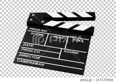 透明背景（png）に撮影道具のカチンコ 137178468