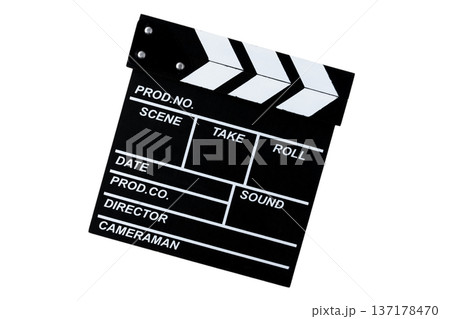 透明背景（png）に撮影道具のカチンコ 137178470