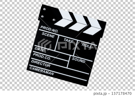 透明背景（png）に撮影道具のカチンコ 137178470