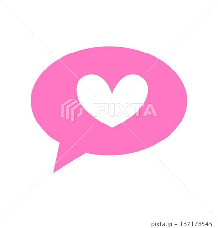 speech bubble with heart valentines day 137178545