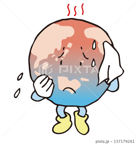 地球温暖化で地球が暑い 137179281