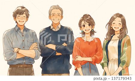 花びら舞う春の公園で仲良い家族の姿を描いた温かみあるイラスト素材家族愛や団らんをテーマ 花びら舞う春の公園で仲良い家族の姿を描いた温かみあるイラスト素材家族愛や団らんをテーマ 137179343