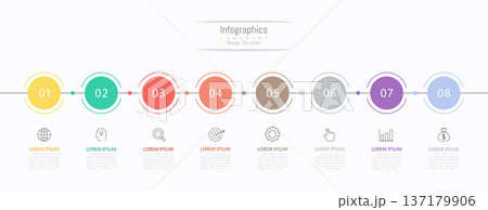 Infographic 8 options design elements for your business data. Vector Illustration. Infographic 8 options design elements for your business data. Vector Illustration. 137179906